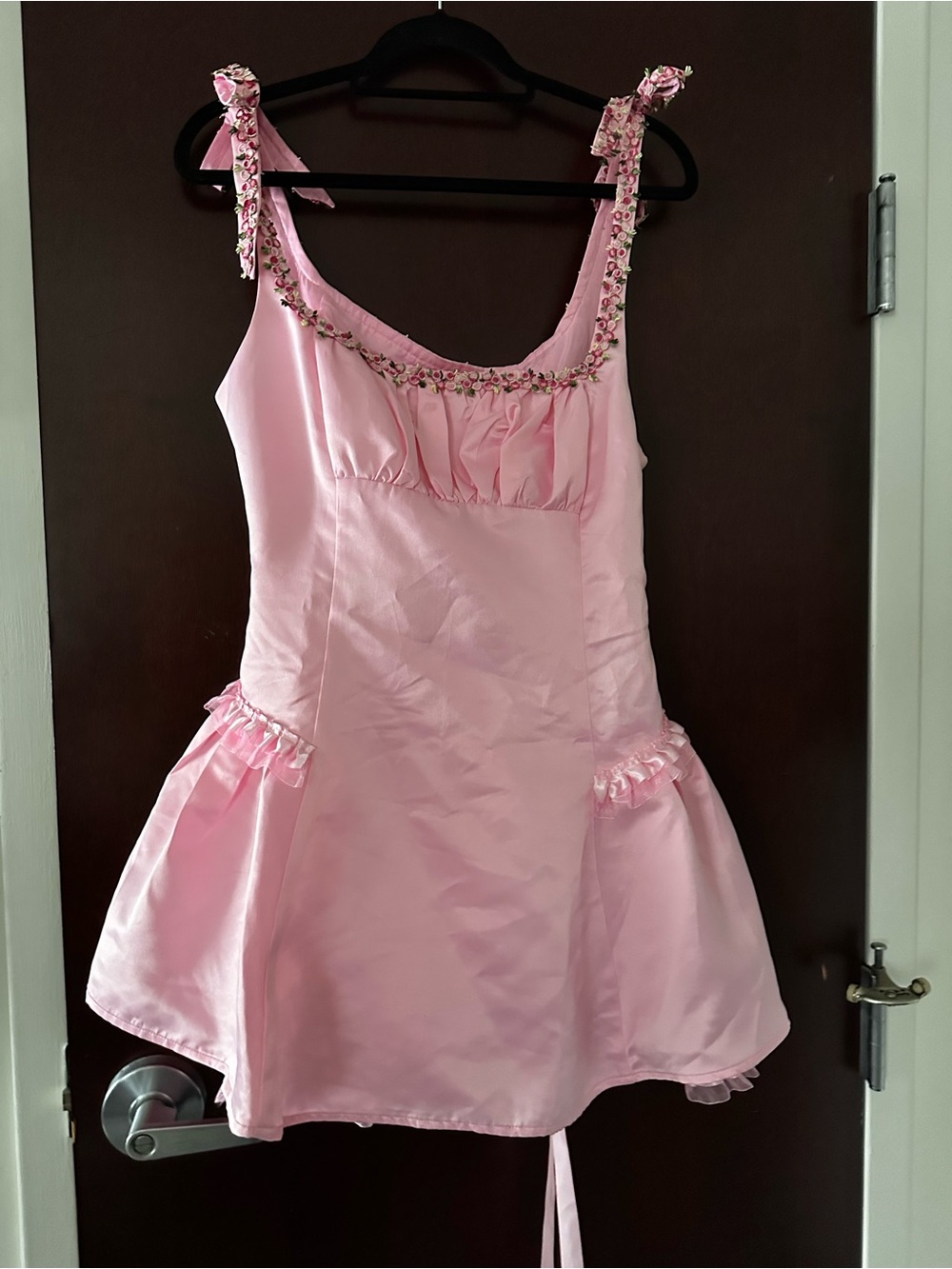 Dolls Kill Sugar Thrillz Mayfair Residence pink corset mini dress
